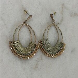 Elegant Gold and Sage Green Earrings